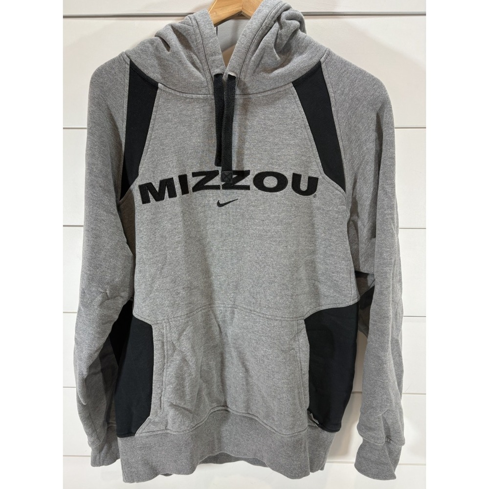 Missouri Tigers Mizzou Nike Swoosh Hoodie Gray Black Logo on Hood Size Small S